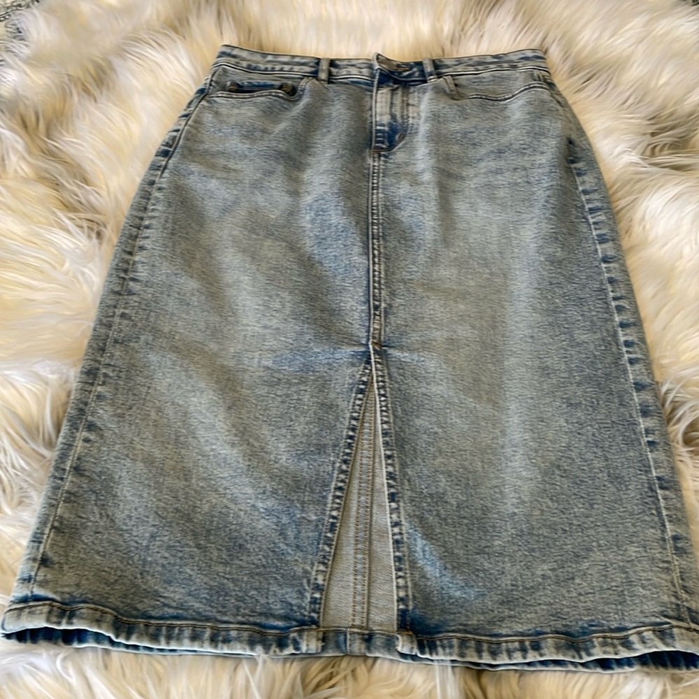 Long denim skirt